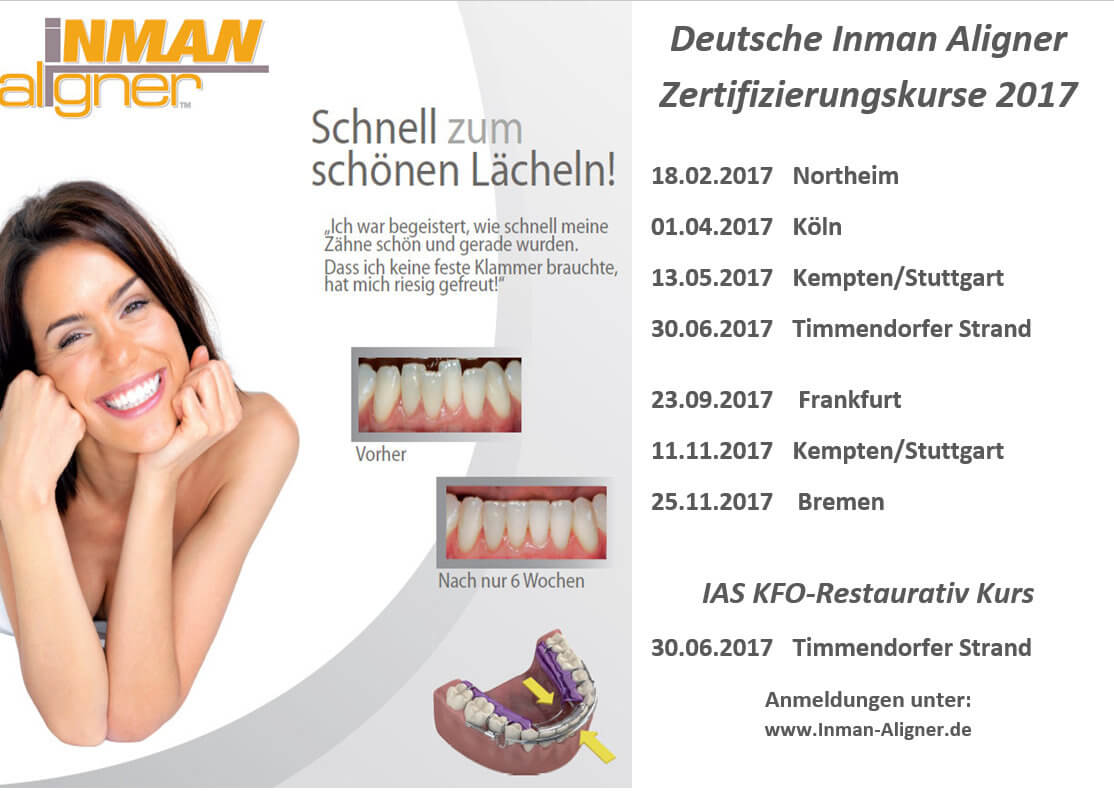 Zertifizierungen Termine für Inman Aligner Zertifizierungen Termine für Inman Aligner